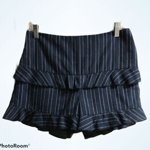 Addie Blue Striped Ruffle High Rise Shorts